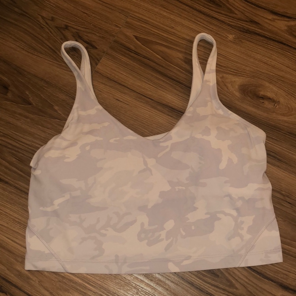 lulu align white camo top